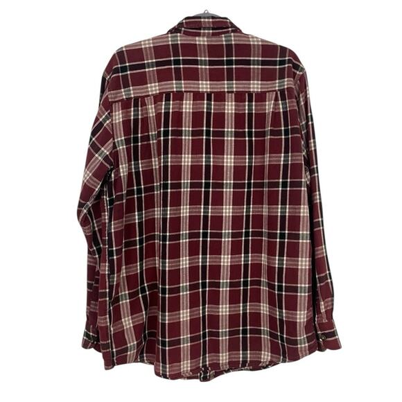 Faded Glory Mens Red Plaid Long Sleeve Button Down Flannel Shirt - Picture 4 of 7